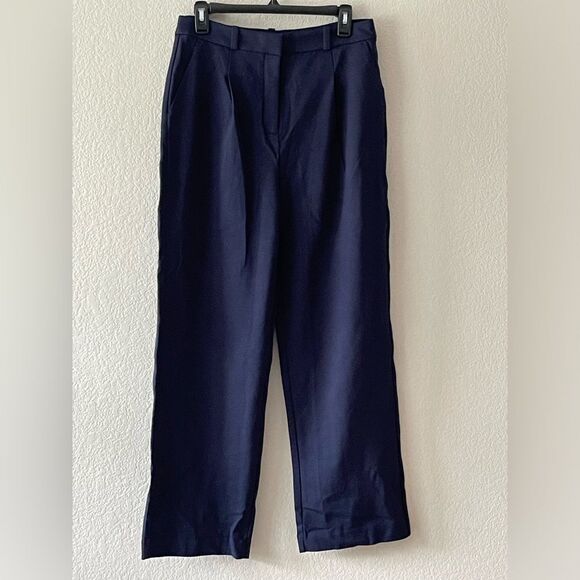 J Crew Factory NWT Wide Leg Ponte Pant Size 8 in Navy Blue | Soft - Picture 5 of 9